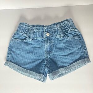 Cat & Jack Toddler Girls Light Blue Jean Classic Roll Hemmed Shorts- size S(6/7)